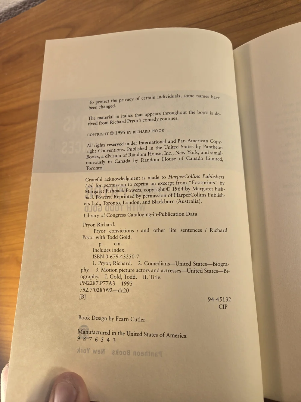 Richard Pryor - Pryor Convictions - Pantheon First Edition First Printing 1995